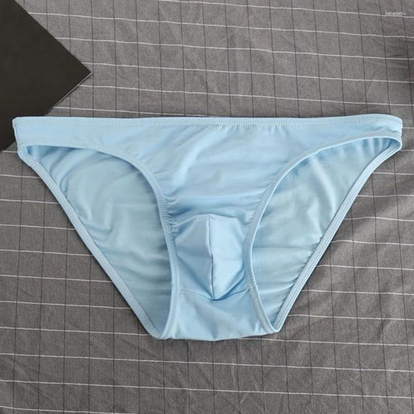Sous-vêtements sexy hommes slips coton mince respirant doux poche sous-vêtements taille basse lingerie culotte short bikini