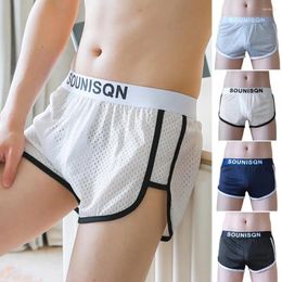 Men de sous-pants Sexy Men Ice Silk sans couture boxer respirant Brief