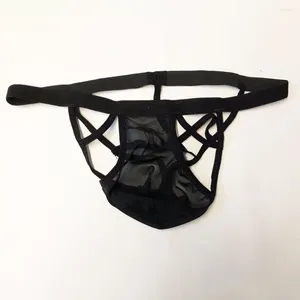 Onderbroeken Sexy Heren Jock Strap Slips Mesh Ultradunne Transparante Ondergoed Backless Pouch Thong Sissy Bikini Erotische Lingerie