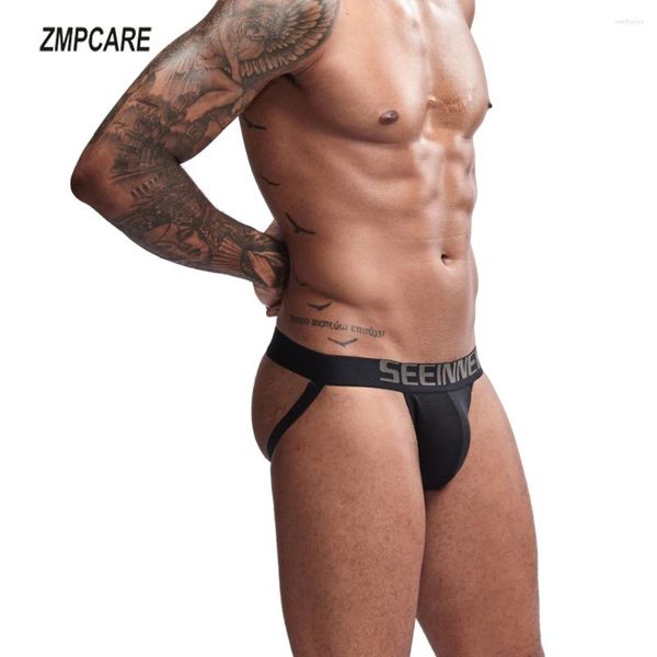 Slips Sexy Hommes Jockstraps Coton Ouvert Dos Nu Mens Slip Seeinner Tanga Hombre Sissy Court Sous-Vêtements Gay Slip Tongs Jock Straps