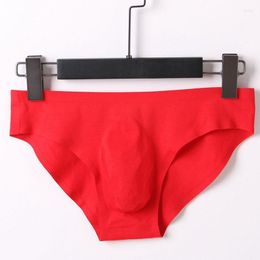 Slip Sexy Men Modal U Convex Pouch Briefs Respirant G-string Thongs Low Rise Seamless Brief Underwear Gay Wear Plus Size F11