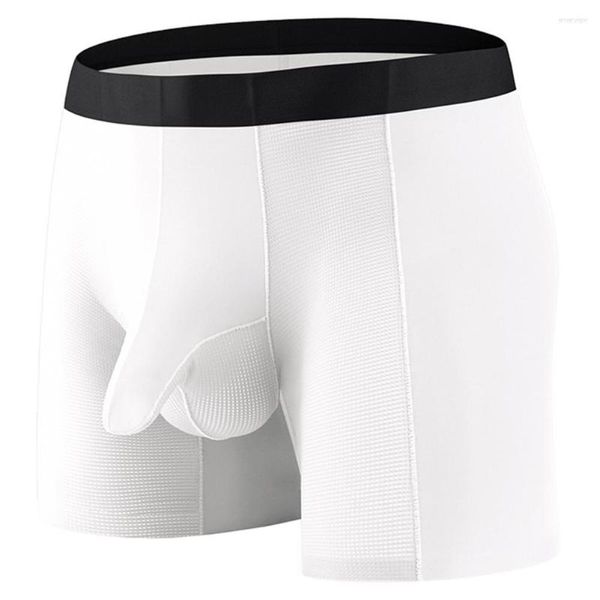 Sous-vêtements Sexy Hommes Séparés Ball Poche Glace Soie Respirant Confort Sport Boxers Sous-Vêtements Culottes Boxer Shorts Et