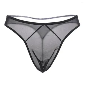 Onderbroek sexy heren string ultradunne transparant netwerk garen lage taille ondergoed de verleiding tbroeken