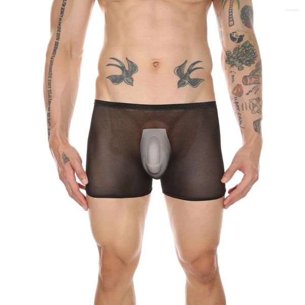 Sous-vêtements sexy pour hommes, boxer transparent en maille ultra-mince, culotte taille basse, légère et respirante, sous-vêtements érotiques gays