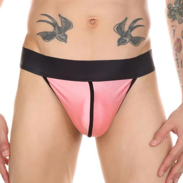 Calzoncillos sexy para hombre, ropa interior brillante, lencería sin espalda, suspensorio, calzoncillos, tanga de red, bragas cómodas, bragas transpirables para nadar