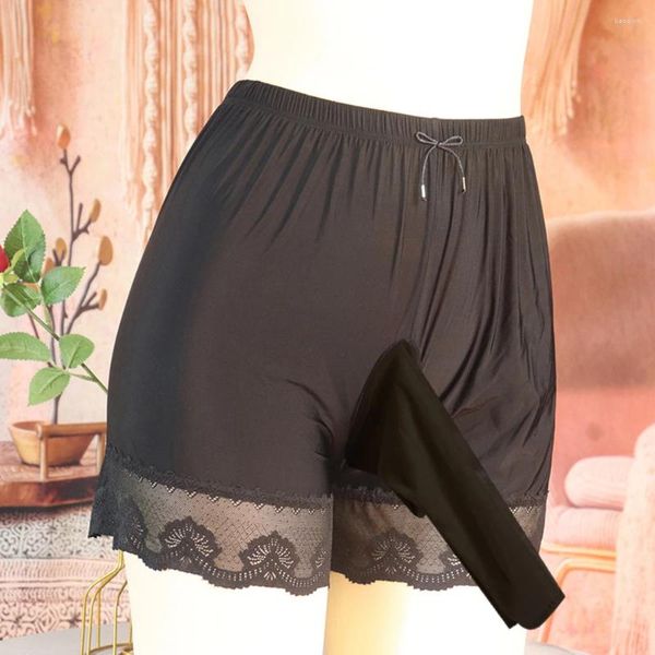 Calzoncillos Sexy para hombre, Boxers Sissy, ropa interior suelta de seda de hielo, bolsa ligera fina de encaje, bañadores de cintura media, pantalones cortos eróticos sólidos, bragas