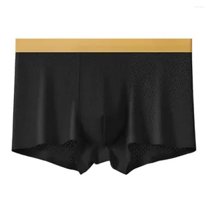 Onderbroek Sexy Men Soft Ice Silk Mesh Traceless Daily Low Rise Boxer Shorts Briefs slipje Breathable Elastic Casual Mens