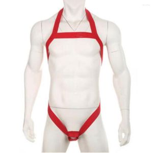 Sous-vêtements sexy hommes bande extensible ceinture poitrine taille sangles de corps complet harnais gay clubwear sous-vêtements masculins acrylique