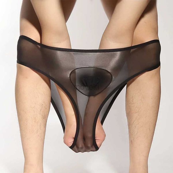 Calzoncillos Hombres sexy Calzoncillos transparentes Unisex Tanga sin costuras Transparente Ver a través de pantimedias elásticas Bragas súper elásticas Pantalones cortos Ropa interior 24319