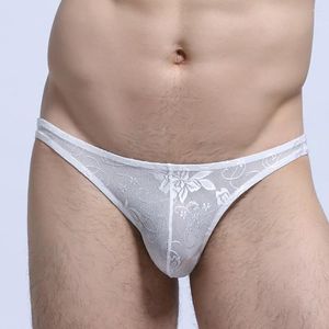 Slip Sexy hommes U poche convexe Lingerie Perspective slips sous-vêtement taille basse Cool Bikini culotte t-back Slip Hombre