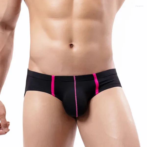 Slips Sexy hommes sous-vêtements slips Cuecas Calzoncillos Slip Gay U poche convexe respirant Nylon mâle culottes Shorts E-093