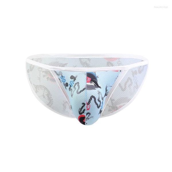 Calzoncillos Sexy para hombre, ropa interior, calzoncillos estampados para hombre, Bikini de cintura baja a la moda, ajustado multicolor para hombre