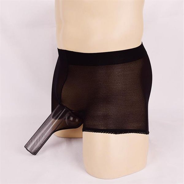 Sous-vêtements Sexy Hommes Sous-vêtements Ouverts JJ Manches Ouvertes Fermer Pieds Plats Slips Jockstrap Gay Bas Ultra-minces Et Transparents Under284T