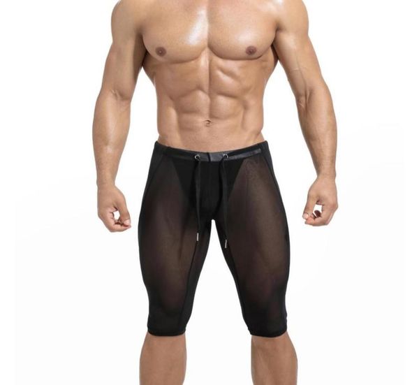 Sous les shorts pour hommes sexy Voir à travers le gymnase Collages d'entraînement de gymnase Men Boxer sous-vêtements Sport Male Pantalons courts Leggings2057944