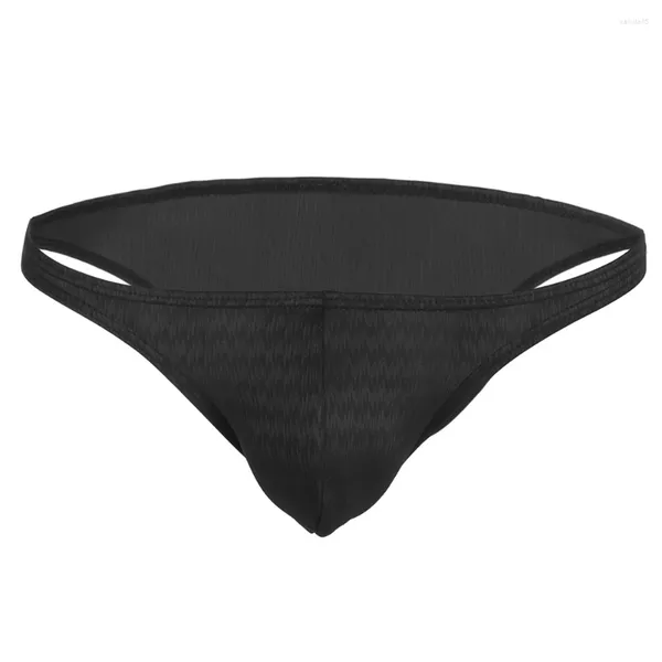 Calzoncillos sexy para hombre resbalón cueca bikini calzoncillos u convexo lencería ropa interior delgada transpirable textura cepillada bragas de cintura baja