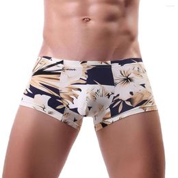 Onderbroeken Sexy herenondergoed, elastische boxershorts, vochtafvoerende bikinibroekjes voor alle seizoenen, lichtgewicht platte boxers met print