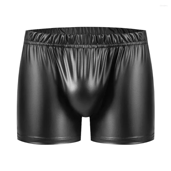 Calzoncillos sexy para hombre ropa interior de cuero sintoso troncos