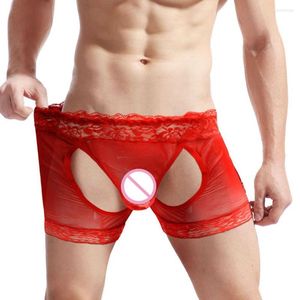 Onderbroek sexy heren ondergoed gay erotische bokser shorts kanten sissy open buunderpants bulge pouch mannelijk slipje crotchless heren boksershorten