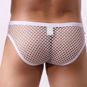 Onderbroek sexy mesh mannen ondergoed jockstrap briefs ademende visnet groot zakje slipje holle korte cueca hombre man yq240214