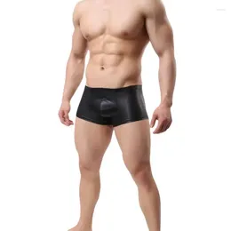 Sous-vêtements Sexy en cuir verni hommes sous-vêtements Faux Boxer Shorts discothèque Allemagne Gameplay Lingerie amusant