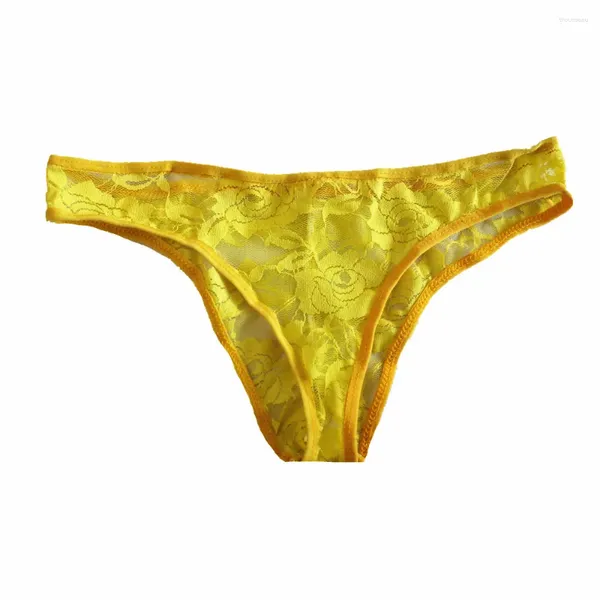 Calzoncillos Ropa interior transparente sexy para hombres Lencería de gasa Pene Calzoncillos Calzoncillos Calzoncillos de encaje 5 colores Hombre Gay