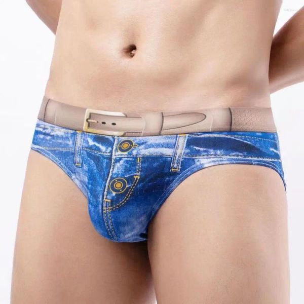 Calzoncillos Ropa interior sexy Calzoncillos Hombres Triángulo Pantalones Algodón Imitación Denim Transpirable Elástico Niños Bragas