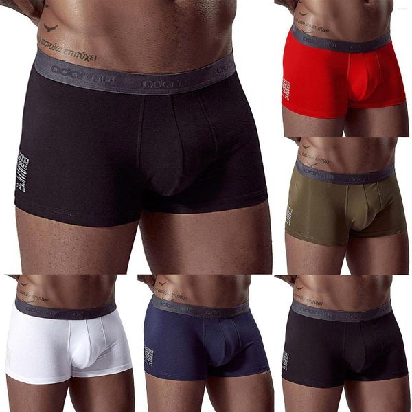 Sous-vêtements Sexy pour hommes, sous-vêtements français en coton solide, boxers gays pour hommes, slips respirants, culottes surdimensionnées douces Cueca