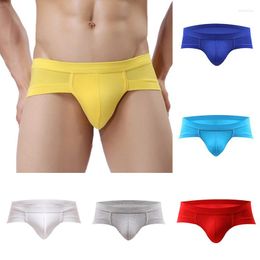 Onderbroek sexy ondergoed mannen briefs lage taille ademende u convex zakje naadloze zomer dunne zachte plus size meerdere kleur
