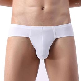 Onderbroek sexy ondergoed mannen shorts shorts massief dunne ijs zijden maas slipje naadloos lage stijging u convex pouch plus maat m-3xl