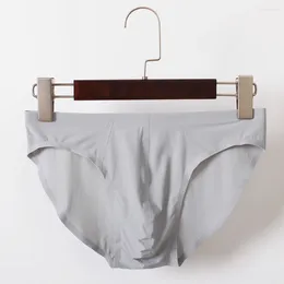 Onderbroeken sexy ondergoed heren elastische naadloze slips wit ademend ijszijde effen lage taille zacht