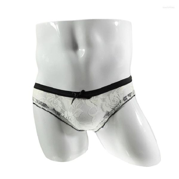 Calzoncillos Sexy White Lace Men Underwear Briefs 1108