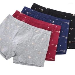 Onderbroek Shabiqi 4pcs/lot heren ondergoed katoenen boksers man ademende slipjes vaste shorts merk comfortabele elastische bokser