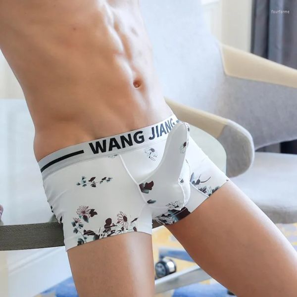 Calzoncillos Funda Calcetines Bragas Ropa interior para hombre Manga del pene Boxer Shorts Fancy Sport Transpirable Bikini Diversión Sexy Hombre Suave