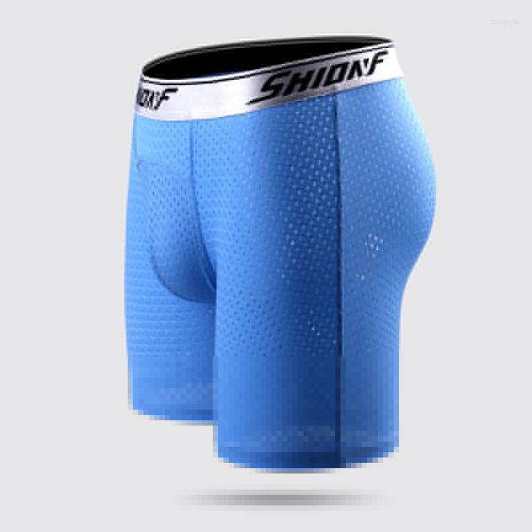 Caleçon Shionf Long Boxer Hommes Cuecas Maille Sous-Vêtements Respirants Mâle Homme Shorts Homme Glace Soie Sportswear