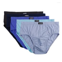Calzoncillos cortos 6 unids/lote algodón hombres viejos calzoncillos ropa interior Birefs cintura media triángulo cómodo transpirable