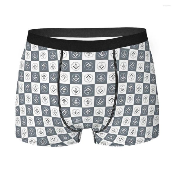 Sous-vêtements signe gris hommes Boxer slips franc-maçon respirant drôle sous-vêtements de qualité supérieure imprimé Shorts cadeaux d'anniversaire