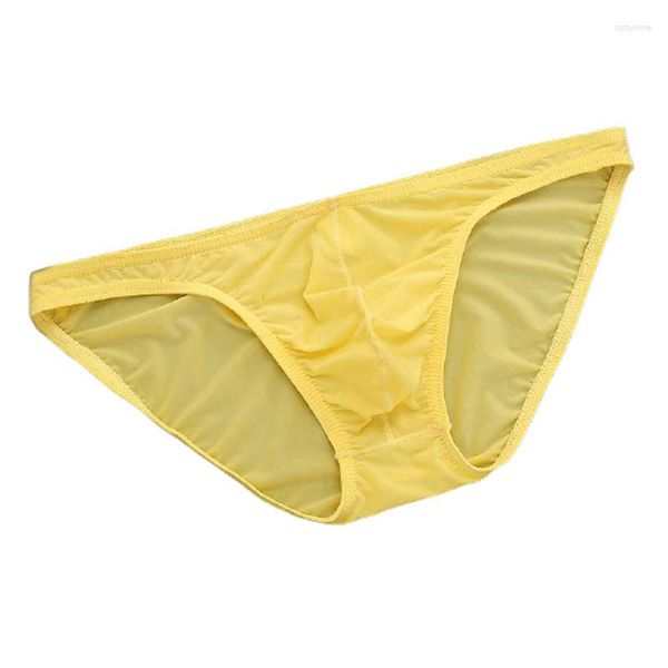 Sous-vêtements en soie Sexy sous-vêtements hommes hanches transparentes Jockstrap slips doux respirant coloré sous-vêtements culottes pour