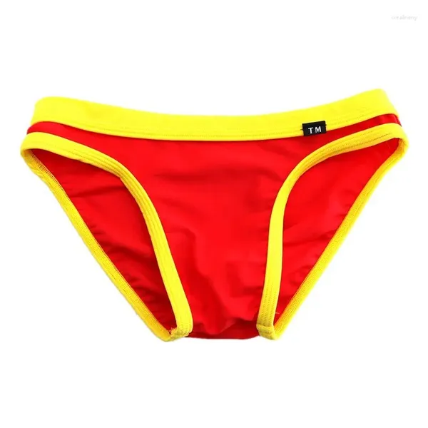 Sous-vêtements Soyeux Hommes Glace Soie Slip Convexe U Poche Sous-Vêtements Sexy Taille Basse Jeunes Culottes Mâle Maillots De Bain Sans Couture Lisse Beachwear