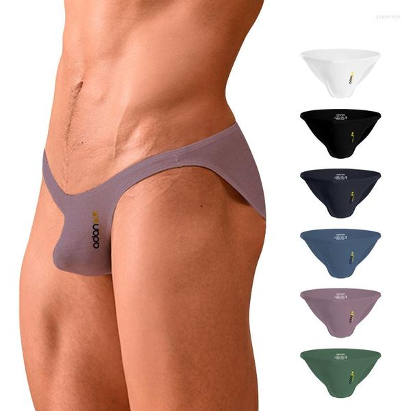 Slip Sissy slips hommes sous-vêtements Sexy hommes culottes pour Gay Modal doux homme glace soie 2 Style Cueca Tanga string AD314