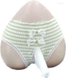 Onderbroek sissy slipje schattige strikbroek voor mannen/ vrouwen homo zak ondergoed elastische knickers kanten streep strip ladies dames