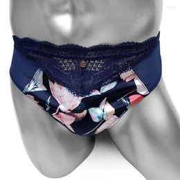 Caleçon Sissy culotte pour hommes sous-vêtements slips voir à travers BuSexy Lingerie imprimé fleuri coupe haute travestis