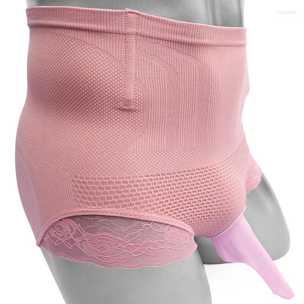 Calzoncillos Sissy Bragas con bolsa de pene Diseñador de moda Body Shaper Cadera Abdomen Calzoncillos Masculinos Ropa interior de cintura alta Hombres Panty