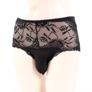 Slip Sissy Pouch Panties Mens Lace Bikini Briefs G-String Thongs Sous-vêtements Culotte Strceth Peni Sheath