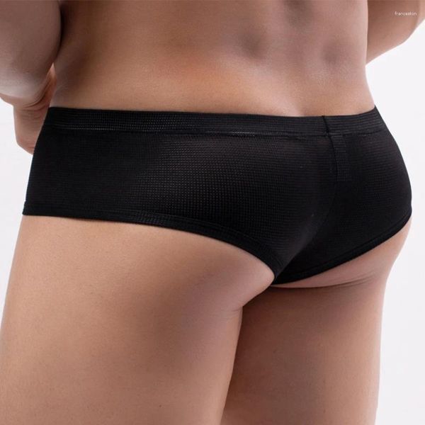 Sous-vêtements doux et respirants sous-vêtements pour hommes en taille basse bikini string style demi-hanche conception avec pochette en U culotte short