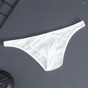 Sous-vêtements doux hommes slips sexy taille basse culotte avec poche de renflement sacs mâle string tongs sous-vêtement bikini homme séchage rapide A5