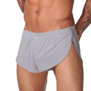 Sous-vêtements Couleur unie Casual Hommes Ceinture élastique Split Shorts Sous-vêtements Home Sportswear