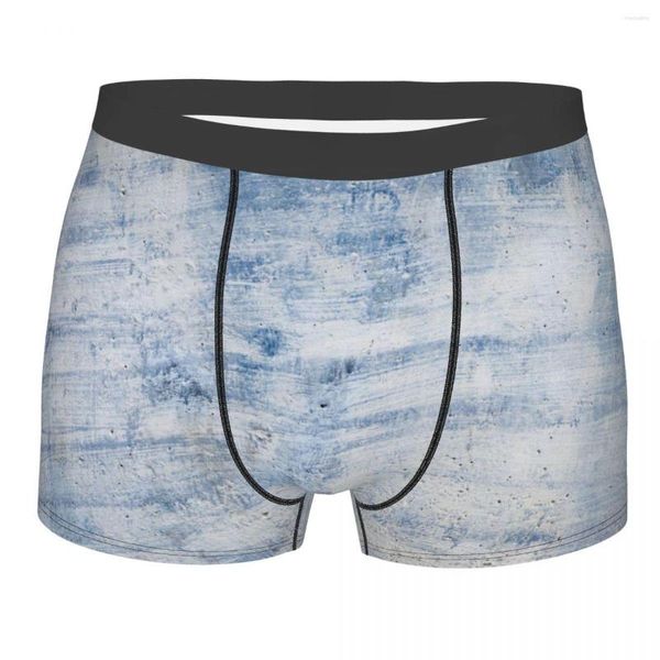 Sous-pants à huile solide peinture hommes sous-vêtements bleu gris texture fond boxer bisses shorts culotte humour respirable pour mâle