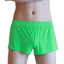 Caleçon Soutong Lâche Hommes Confortable Glace Soie Extensible Confort Boxer Brief Solide Sexy Pour La Maison