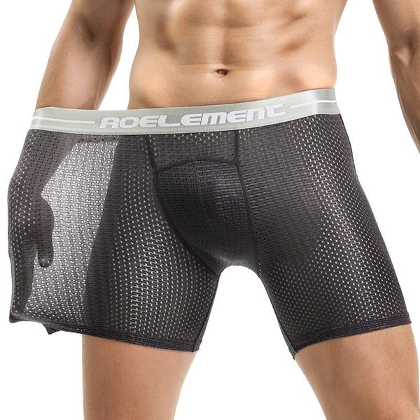 Caleçon Spandex sous-vêtements hommes Sexy Out course pantalons serrés respirant clouté slips grands et grands sous-vêtements