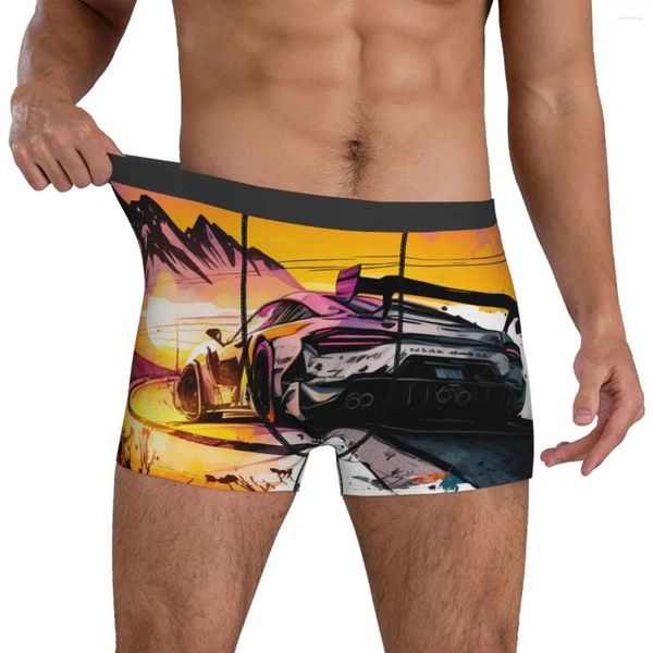 Speed Speed Sports Car sous-vêtements Mountain Sun Man Shorts Briefs Stretch Boxer Trenky Design Oversize PAUTTIES